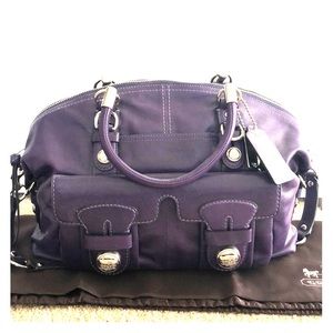 Coach BNWT Purple Leather Dome Satchel